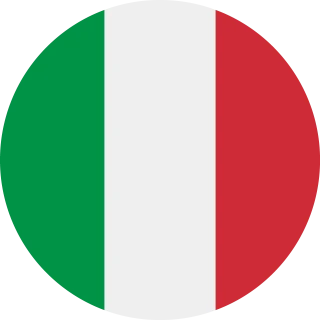 Flag of the Italian Republic (Circle, Rounded Flag)