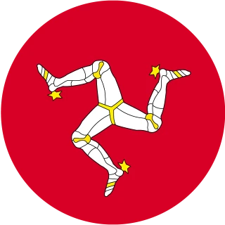 Flag of the Isle of Man (Circle, Rounded Flag)
