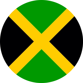 Flag of the Jamaica (Circle, Rounded Flag)