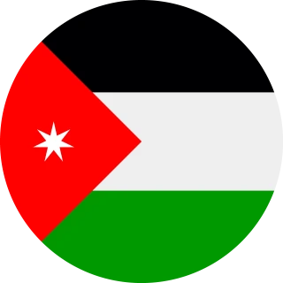 Flag of the Hashemite Kingdom of Jordan (Circle, Rounded Flag)
