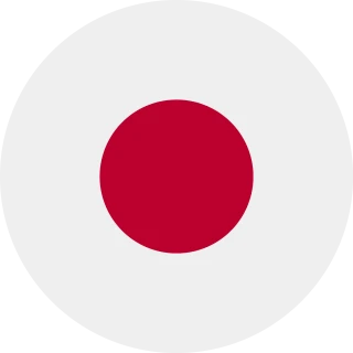 Flag of the Japan (Circle, Rounded Flag)