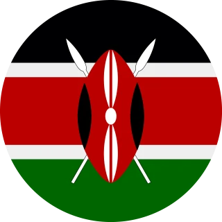 Flag of the Republic of Kenya (Circle, Rounded Flag)