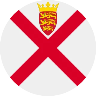 Flag of the Bailiwick of Jersey (Circle, Rounded Flag)