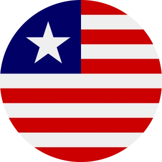 Flag of the Republic of Liberia (Circle, Rounded Flag)