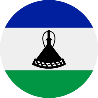 Flag of the Kingdom of Lesotho (Circle, Rounded Flag)