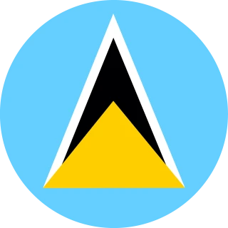 Flag of the Saint Lucia (Circle, Rounded Flag)