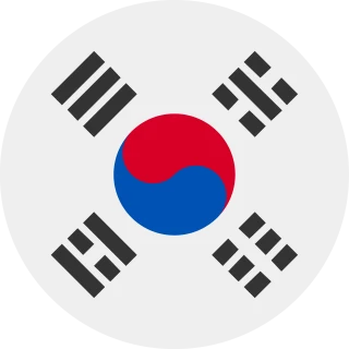 Flag of the Republic of Korea (Circle, Rounded Flag)