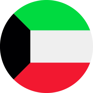 Flag of the State of Kuwait (Circle, Rounded Flag)