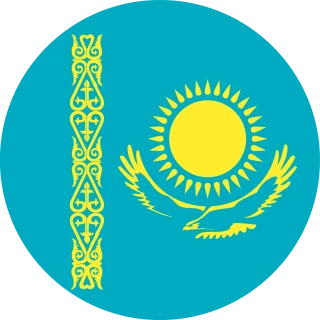 Flag of the Republic of Kazakhstan (Circle, Rounded Flag)