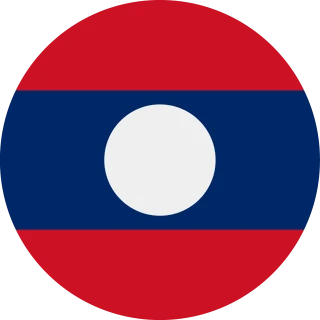 Flag of the Lao People's Democratic Republics (Circle, Rounded Flag)