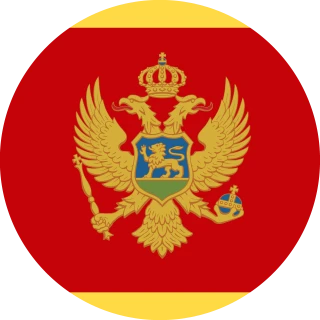 Flag of the Montenegro (Circle, Rounded Flag)