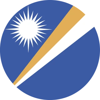 Flag of the Republic of the Marshall Islands (Circle, Rounded Flag)