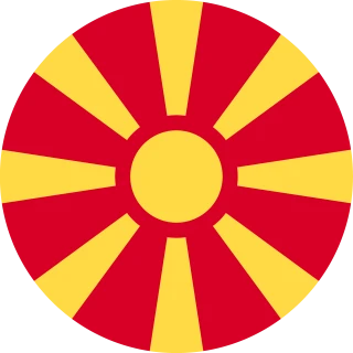 Flag of the Republic of North Macedonia (Circle, Rounded Flag)