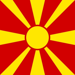 Flag of the Republic of North Macedonia [Square Flag]