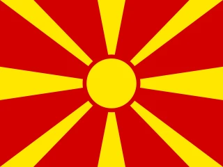 Flag of the MK Republic of North Macedonia 