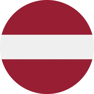 Flag of the Republic of Latvia (Circle, Rounded Flag)