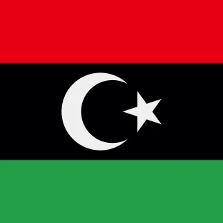 Flag of the State of Libya (Circle, Rounded Flag)