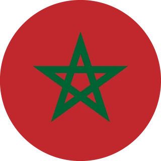 Flag of the Kingdom of Morocco (Circle, Rounded Flag)