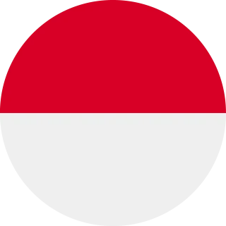 Flag of the Principality of Monaco (Circle, Rounded Flag)