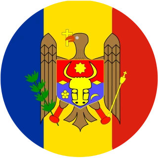 Flag of the Republic of Moldova (Circle, Rounded Flag)