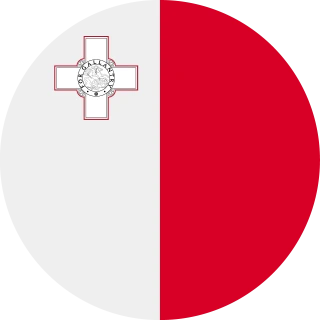 Flag of the Republic of Malta (Circle, Rounded Flag)