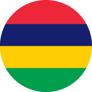 Flag of the Republic of Mauritius (Circle, Rounded Flag)