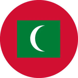 Flag of the Republic of the Maldives (Circle, Rounded Flag)