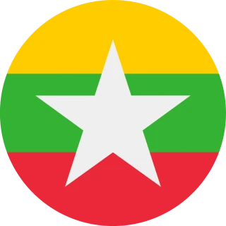Flag of the Republic of the Union of Myanmar (Circle, Rounded Flag)