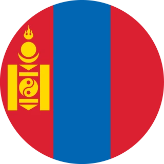 Flag of the Mongolia (Circle, Rounded Flag)