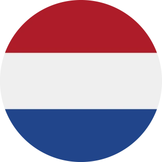 Flag of the Kingdom of the Netherlands (Circle, Rounded Flag)