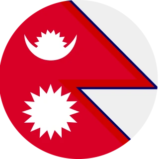 Flag of the Federal Democratic Republic of Nepal (Circle, Rounded Flag)