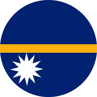 Flag of the Republic of Nauru (Circle, Rounded Flag)