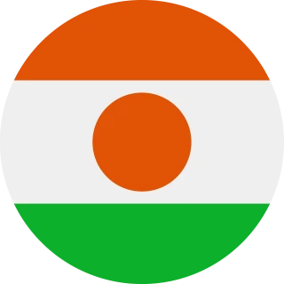 Flag of the Republic of the Niger (Circle, Rounded Flag)