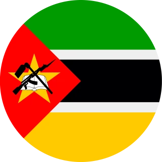 Flag of the Republic of Mozambique (Circle, Rounded Flag)