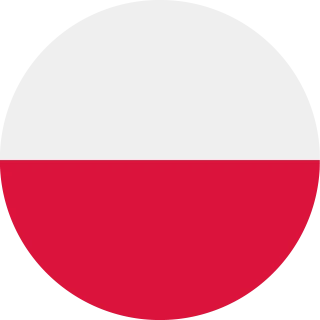 Flag of the Republic of Poland (Circle, Rounded Flag)