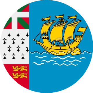 Flag of the Overseas Collectivity of Saint-Pierre and Miquelon (Circle, Rounded Flag)