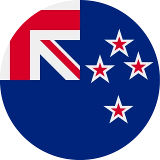 Flag of the New Zealand (Circle, Rounded Flag)