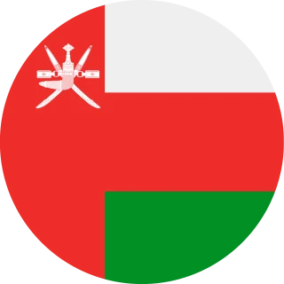 Flag of the Sultanate of Oman (Circle, Rounded Flag)