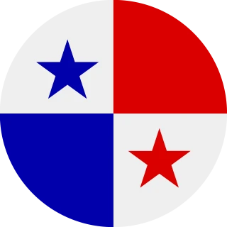 Flag of the Republic of Panamá (Circle, Rounded Flag)