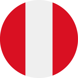 Flag of the Republic of Perú (Circle, Rounded Flag)