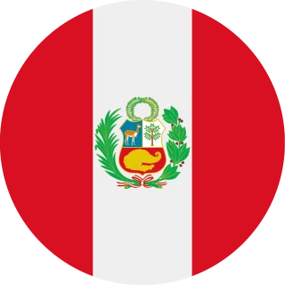 Flag of the Peru State (Circle, Rounded Flag)