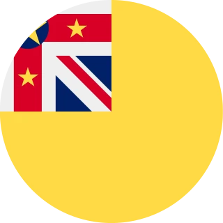 Flag of the Niue (Circle, Rounded Flag)