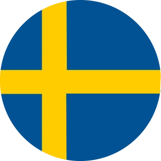 Flag of the Kingdom of Sweden (Circle, Rounded Flag)