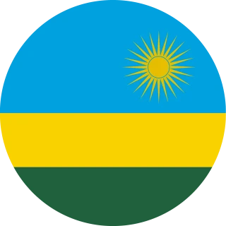 Flag of the Republic of Rwanda (Circle, Rounded Flag)