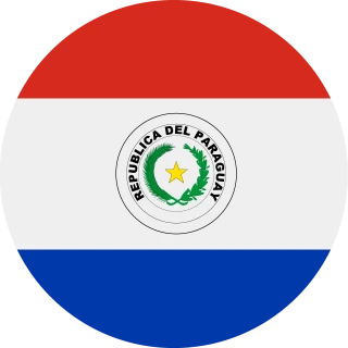 Flag of the Republic of Paraguay (Circle, Rounded Flag)