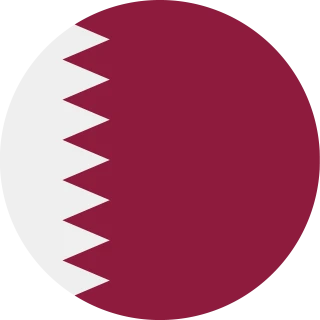 Flag of the State of Qatar (Circle, Rounded Flag)