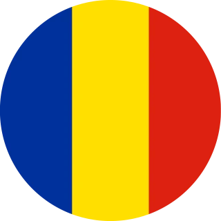 Flag of the Romania (Circle, Rounded Flag)