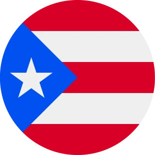 Flag of the Commonwealth of Puerto Rico (Circle, Rounded Flag)