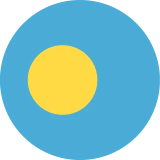 Flag of the Republic of Palau (Circle, Rounded Flag)