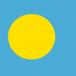 Flag of the Republic of Palau [Square Flag]